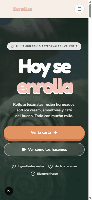 Portada móvil de la web de Enrolla2